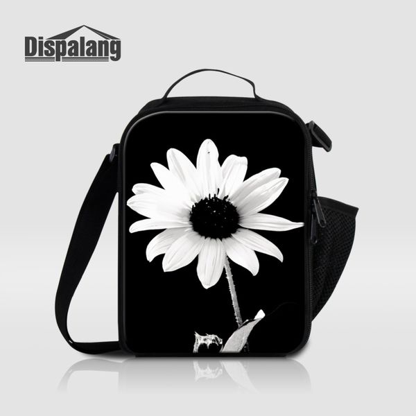 

dispalang women canvas lunch bags flowers printed school lunch box child cooler bag thermal insulated lancheira escolar infantil, Blue;pink