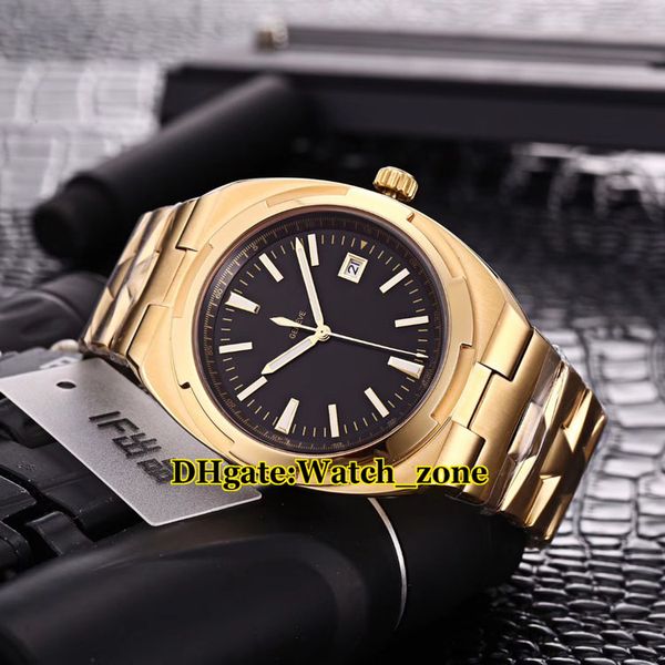

Новая версия Overseas 4500V / 110A-B127 Черный циферблат Miyota 8215 Автоматические мужские часы из 18-каратного желтого золота Caes Steel Band Наручные часы
