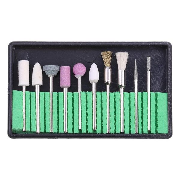 

10pcs quartz nail electric manicure drill bits nail polishing head cutters set pink pedicure milling cutter files tools