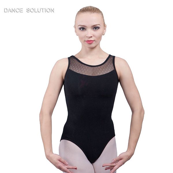 

black mesh tank sleeve ballet leotard women dancewear ballerina leotard, Black;red