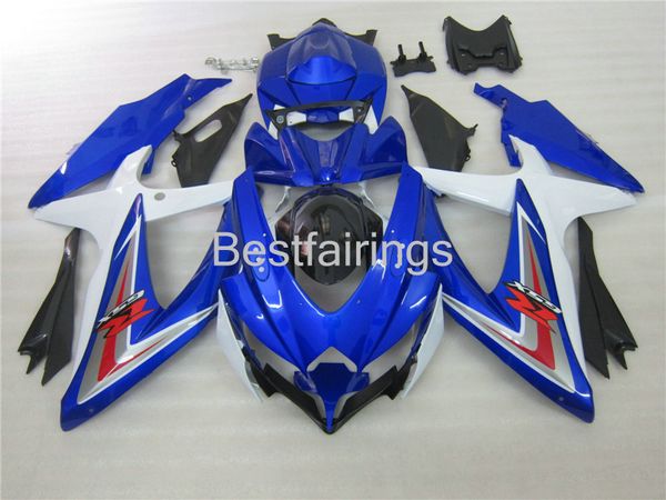 Verkleidungsset für Suzuki GSXR600 GSXR750 2008 2009 2010 blau weiße Verkleidungen GSXR 600 750 08 09 10 Spritzguss VX25