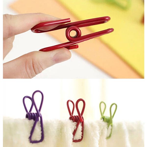 

10pcs sier stainless steel spring clothes socks hanging pegs clips clamps