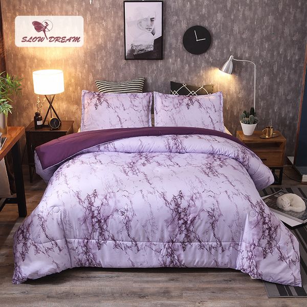 

slowdream 3d purple stone quilt comforter duvet blanket bedding filler bedspread nordic autumn winter double warm blanket quilt