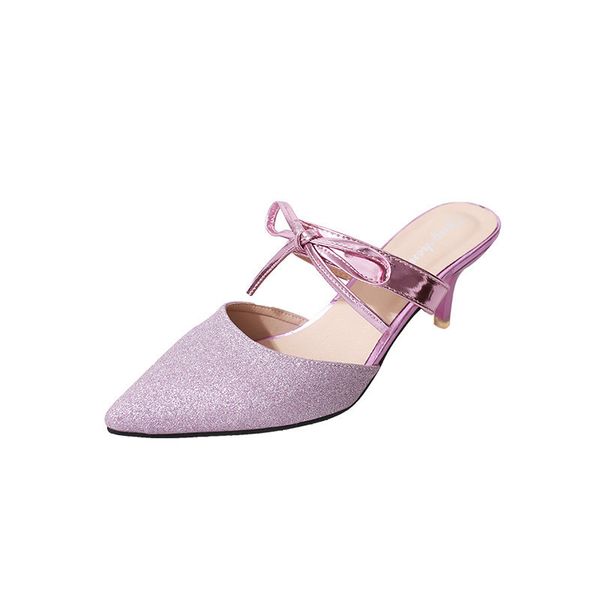 

glitter material shoes woman high heels summer sandals pumps ladies shoes thin heels party shoes women designers sandalen, Black