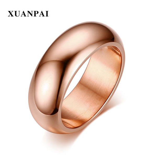 

round men rings stainless steel rose gold silver black blue wedding ring for women anel lover's male accessories jewelry