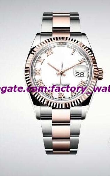 

selling luxury watch new listing mens 116233 18k yellow gold & steel white dial roman 36mm automatic fashion brand men's watch