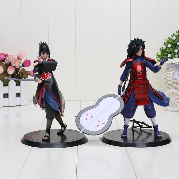 

2pcs /set 17cm naruto uchiha madara sasuke pvc action figures model toys
