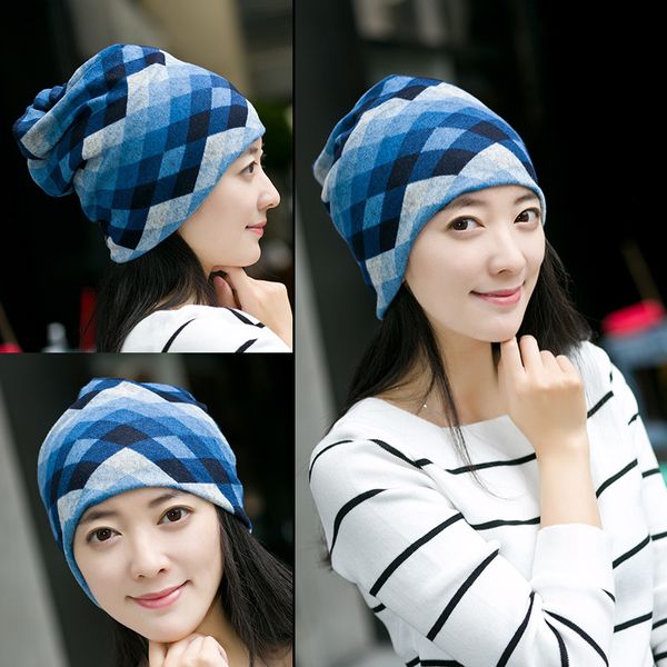 

popular winter hat women knit slouchy beanie girls bonnet skull baggy warm female scarf gorro feminino inverno cap, Blue;gray