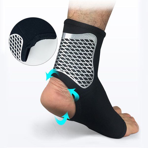 

1 pair sport fitness foot ankle training sock support protection running protection foot elastic ankle brace guard gym sport, Black;red