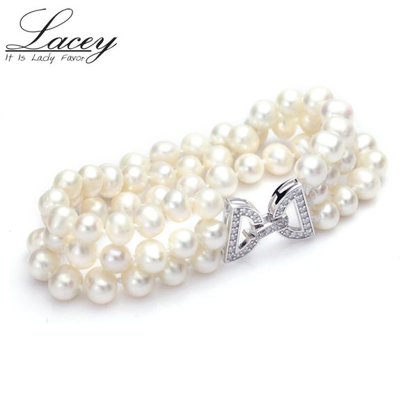 

freshwater pearl strand bracelets,elastic string real pearl beads charms bracelet women 925 silver jewelry vintage gift, Golden;silver