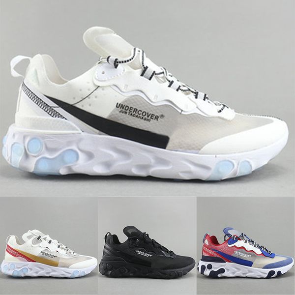 

New de igner epic react element 87 undercover men running hoe black white gold blue men women ca ual port neaker ize 36 45