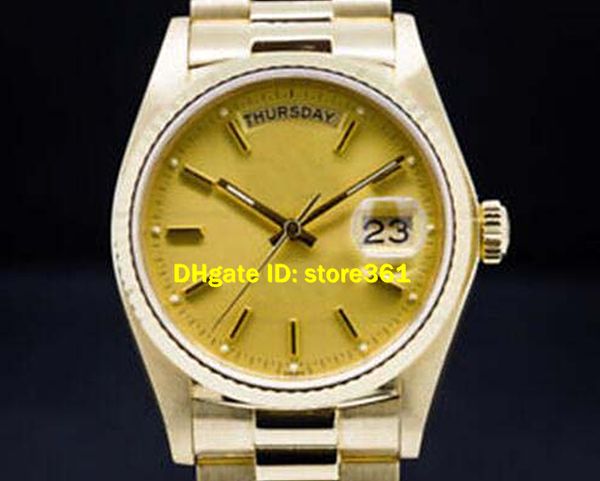 

mens 18k gold president champagne 18038 men's watch men's watches, Slivery;brown