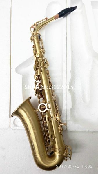 MARGEWATE Eb-Altsaxophon, professionelles Musikinstrument für Studenten, Messing gebürstet, vergoldet, mit Koffer, Mundstück, kostenloser Versand