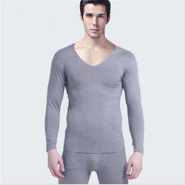 

men long johns winter warm cotton cute red gray solid color v neck thermal underwear sets thermo and pants high waist elasticity, Black;white
