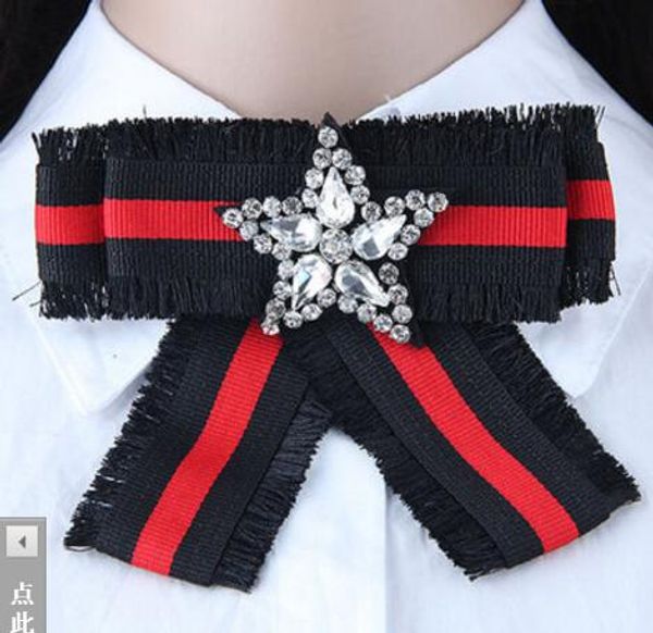 

i-remiel breastpin brooch ribbon wedding bow pins and brooches groom wedding luxury butterfly fashion corsage casual cravat, Gray