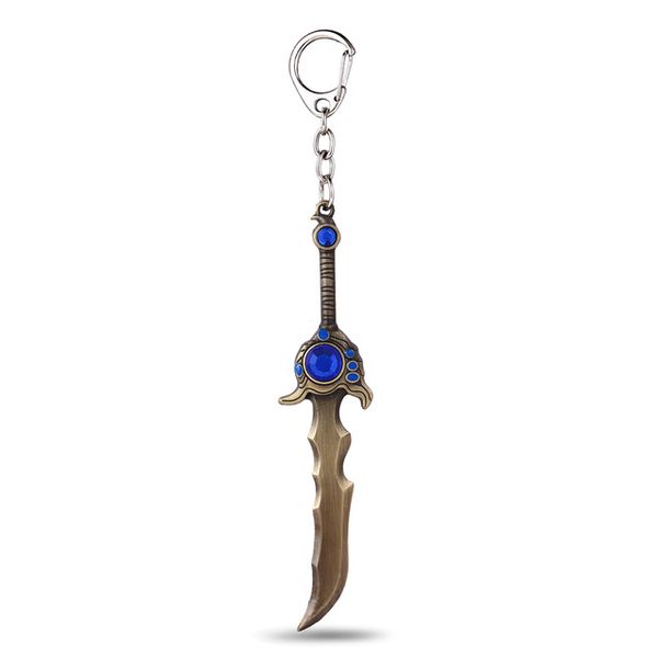 

lol game keychain royal gems stone king barbarians accessory crystal rhinestone decoration keychain, Silver