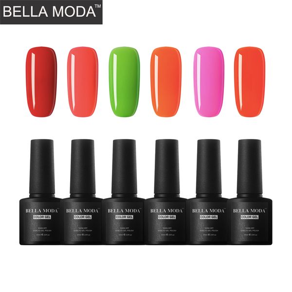 

nail gel nail polish bella moda 10ml choose 6 colors art manicure kits varnish lacquer, Red;pink