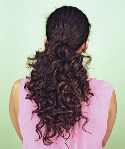 

120g sprial curly hair piece fashion women human hair extension 4colors 10-20inch clips drawstring ponytails natural puff, Black