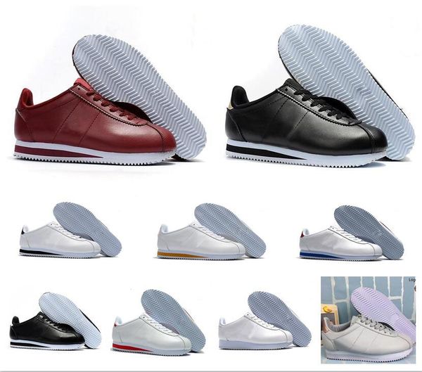 

Классический Cortez Basic Leather Повседневная обувь Дешевые Мода Мужчины Женщины Черный