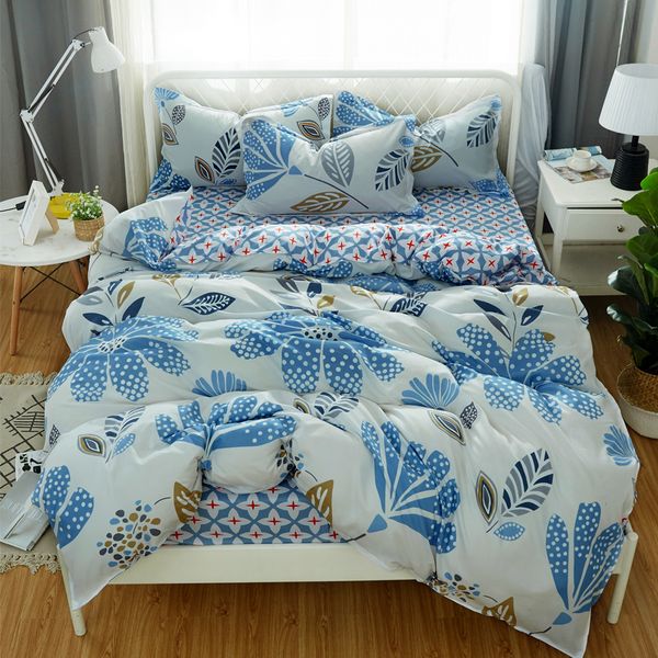 

orchid bedding set flower bed linens 4/3pcs duvet cover set pastoral bed kids bedding bedcloth good quality easy clean