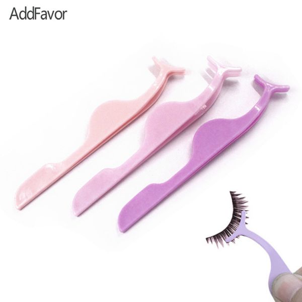 

addfavor 200pc plastic eyelash curler mini false eyelash extension clip applicator tweezer beauty makeup tool lash clamp
