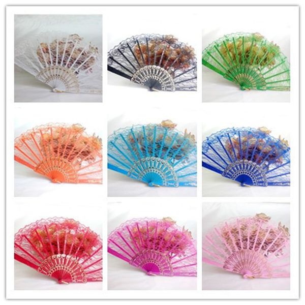 

9 colors lace dance fans party wedding prom dancing summer fan accessories