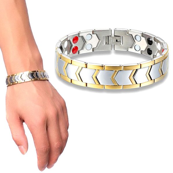 

men bracelets chain wristband titanium steel fashion decoration gifts for father's day ll@17, Golden;silver