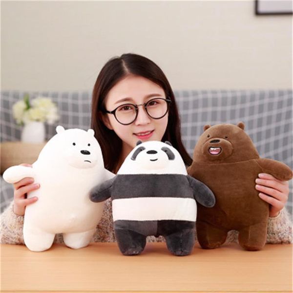 

Cool 3pcs/lot 30cm Kawaii We Bare Bears Plush Toy Cartoon Bear Stuffed Grizzly Gray White Bear Panda Doll Kids Love Birthday Gift