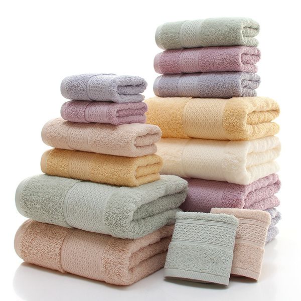 

long staple cotton pure bath towel a gift customized color face towel set factory direct sales 1 bath towel+ 2 towl