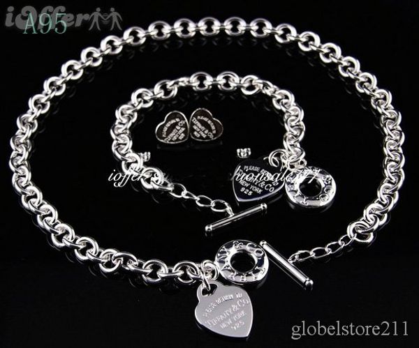 

Sale 2018 new de igner brand new fa hion tiffany925 ilver jewelry necklace and bracelet earring a95 gift with box hot