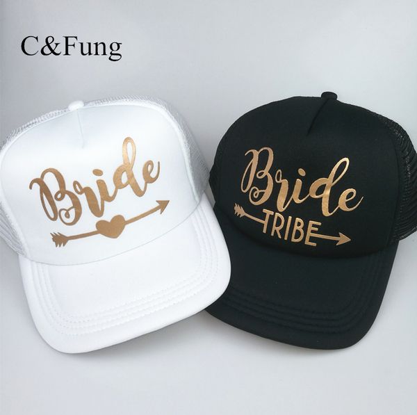 

c&fung new bride tribe snapback hat bride to be golden arrow hats girls wedding beach bachelorette party favors trucker hat cap, Blue;gray