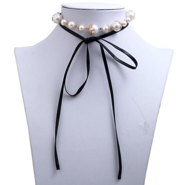 

простой жемчужное ожерелье кожа, Silver