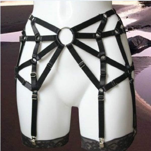 

новая мода пастель гот o кольцо ремень упругой подвязки пояса сексуальное женское бельё женский подвесной ремень для чулок клип, Black;white