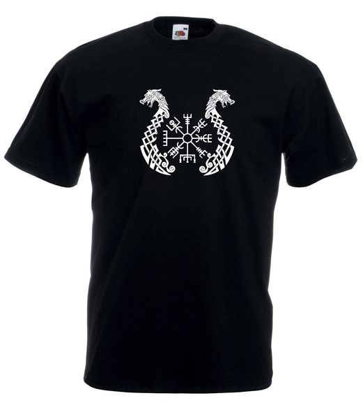 T-shirt Maglietta J1962 Drakkar Viking Vegvisir Simbolo