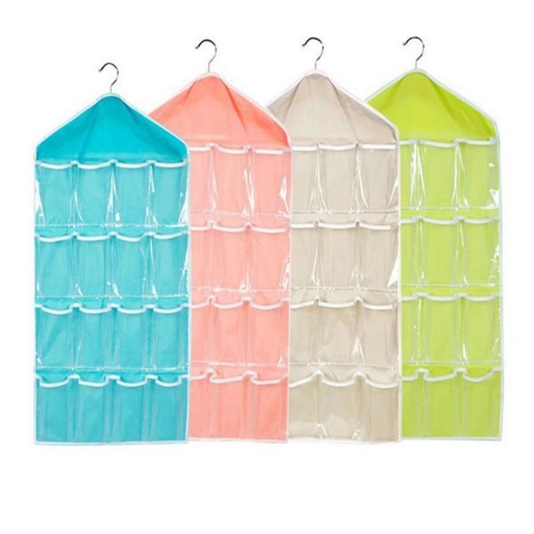 Multifunktions 16 Taschen Socken Schuh Spielzeug Unterwäsche Sortierung Aufbewahrungstasche Tür Wandbehang Schrank Transparent Organizer Tasche