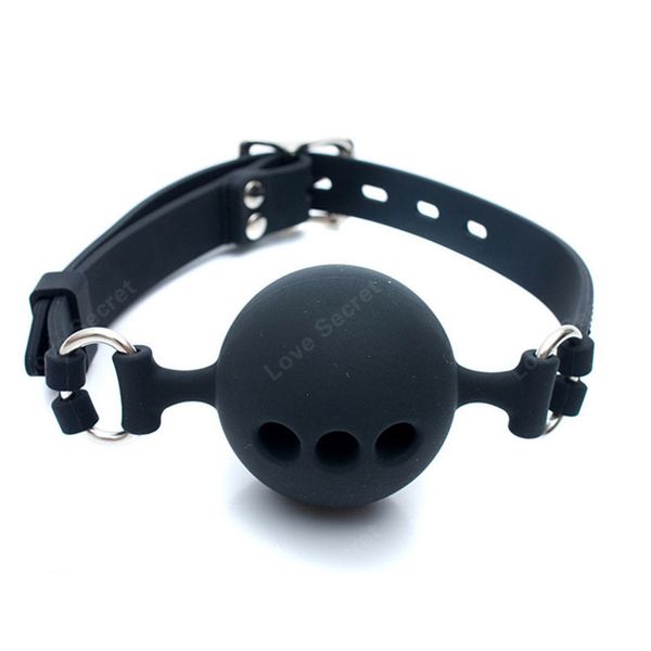 S / M Large Size Full Silicone Ball Gag per le donne Gioco per adulti Imbracatura per la testa Bocca imbavagliata Bondage Restrizioni Prodotti del sesso Giocattolo del sesso