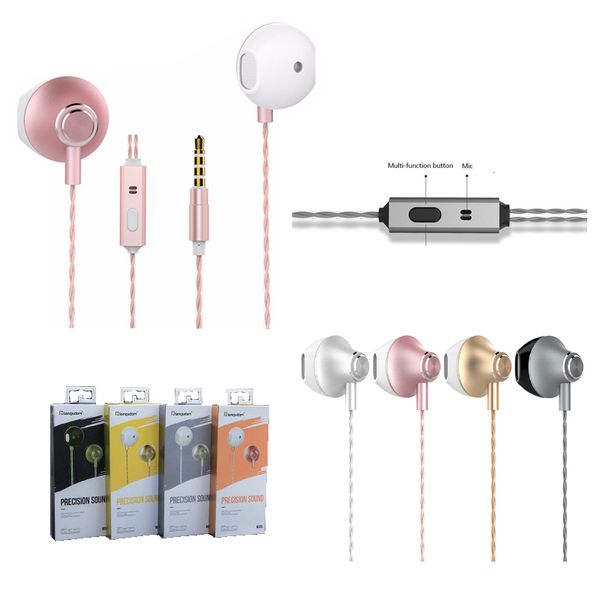 Metal in ear headphones earphones with Remote Mic for Android Mobile Phone MP3