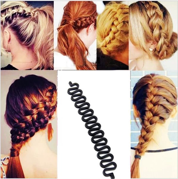 Fashion Black Hair Braiding Braider Tool Roller With Magic Hair