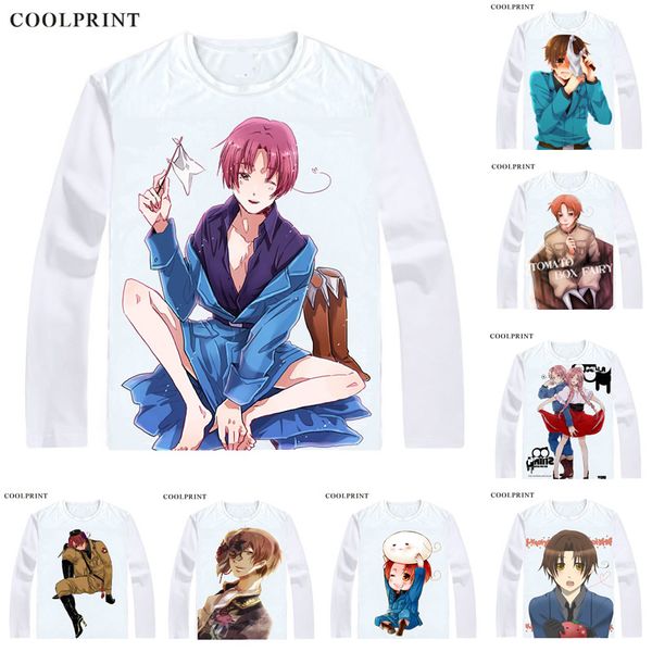 

north italy brothers feliciano vargas t shirt axis powers hetalia men t-shirt casual vintage tshirt printed long sleeve shirts, White;black