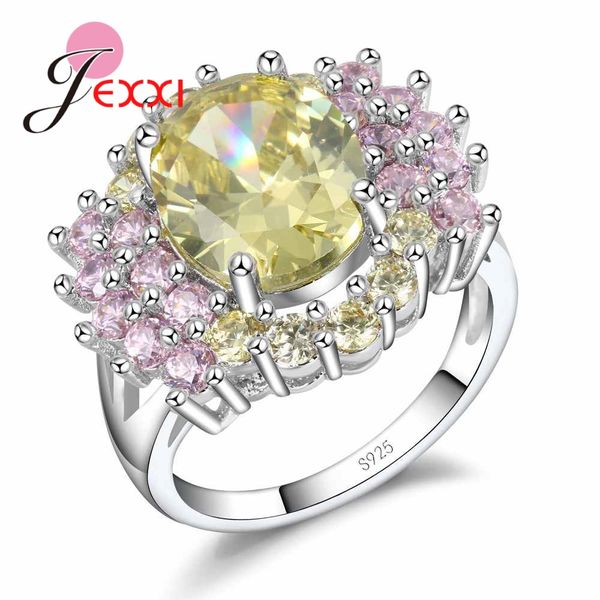 

whole salejexxi victoria's wieck rings 925 sterling silver with austrian crystal cubic zircon stone women gift party jewelry, Golden;silver