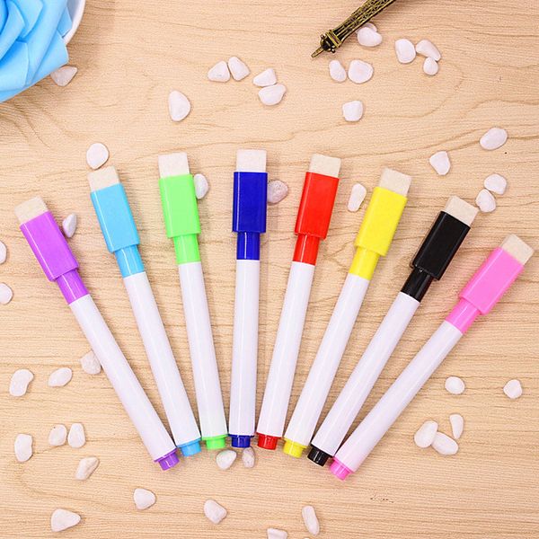 

magnetic whiteboard pen whiteboard marker dry erase white board markers magnet pens built in eraser office school supplies 4 colors ink, Black;red