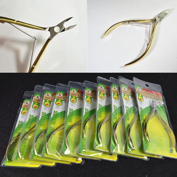 

10pcs new 2014 professional gold nail cuticle nail art stainless steel nipper clipper manicure plier cutter tool bena129*10