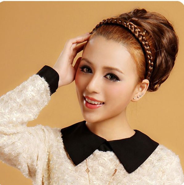 Wig Design Headband Two Braids Style Synthetic Hair Braided Headband Western Design And Three Colors Available Best Headbands Best Headbands For Sweat