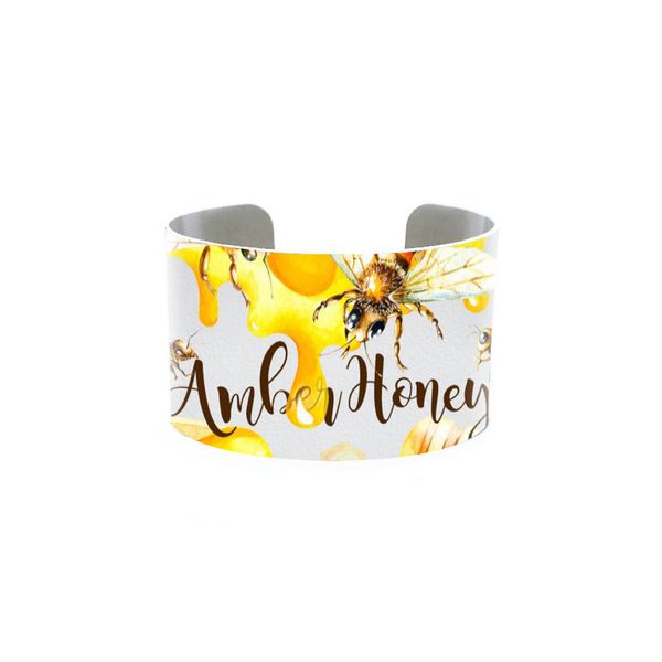 

trendy honey bee cuff adjustable bangle bee keeping bracelets bangles art printed p jewelry gifts friends bangle, Black