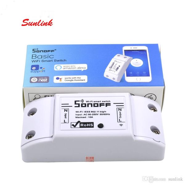 

sonoff basic wireless wifi switch remote control automation module diy timer universal smart home 10a 220v ac 90-250v