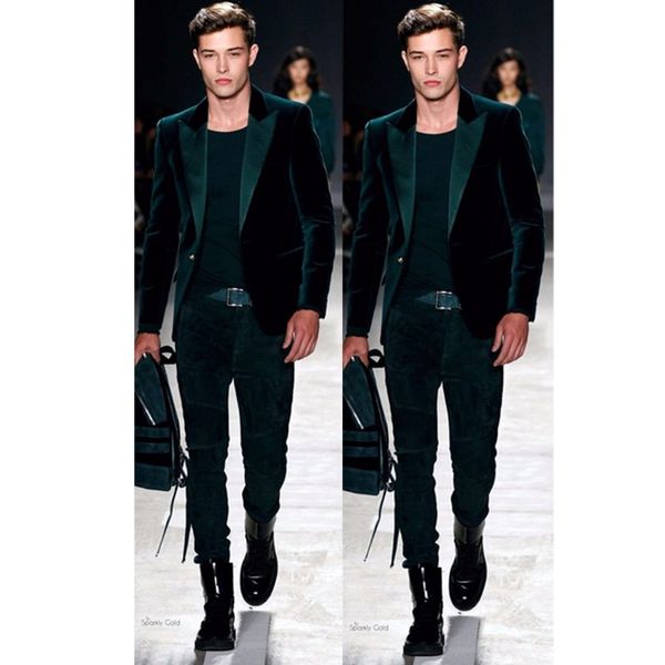 

latest coat pant designs green velvet prom men suit set slim fit tuxedos (jacket+pants) custom blazers groom suits costume homme, White;black