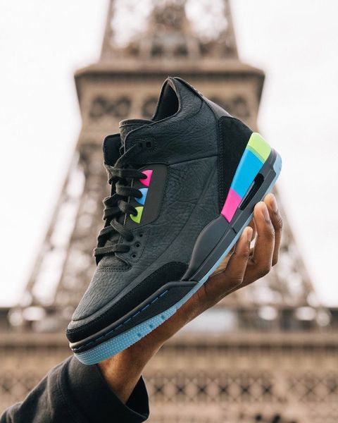

3 quai 54 men women basketball shoes at9195-001 black electric green-infrared 23 sneaker sports shoes with box