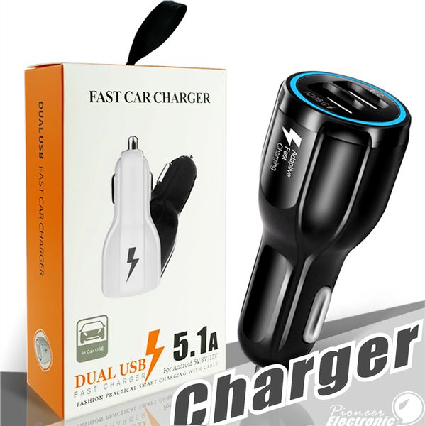 

Для Samsung Galaxy S8 Iphone QC3. 0 быстрая зарядка 6A Qualcomm Quick Charge car charger Dual USB phone charger с розничной упаковкой