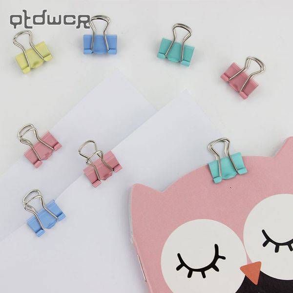 

60pcs 15mm fresh style color metal binder clips notes letter paper books file school office stationery supplies