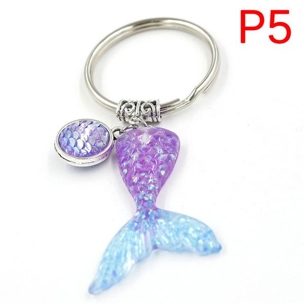 

mermaid tail keychain women's mermaid fish scale tail pendant key ring handbag purse, Slivery;golden